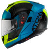 MT casco moto modular Atom SV Adventure B7 azul mate