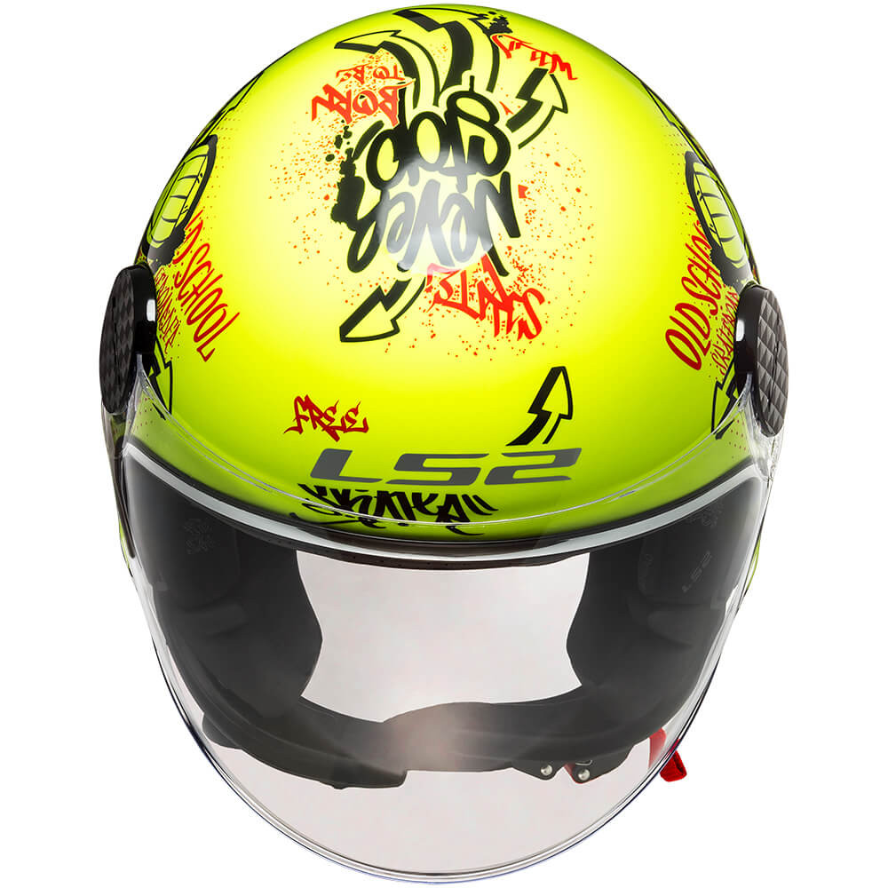 Casque Jet Moto Ls2 OF558 SPHERE LUX Skater Jaune Fluo Vente en Ligne 