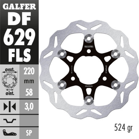 DISCO FRENO GALFER DF629FLS FLOATING OVERSIZE WAVE