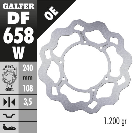 DISCO FRENO GALFER DF658W FIXED WAVE