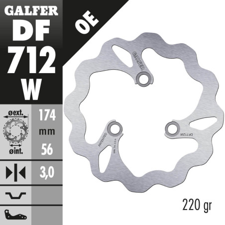 DISCO FRENO GALFER DF712W FIXED WAVE