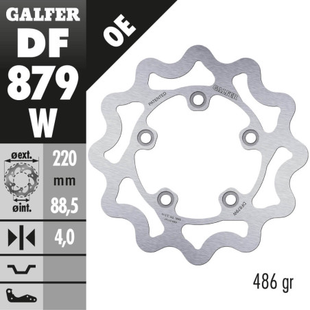 DISCO FRENO GALFER DF879W FIXED WAVE