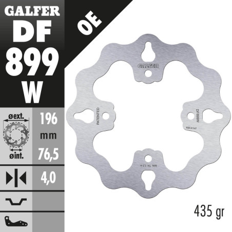 DISCO FRENO GALFER DF899W FIXED WAVE