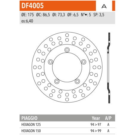 DISCO FRENO NEWFREN DF4005A FIXED