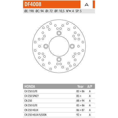 DISCO FRENO NEWFREN DF4008A FIXED