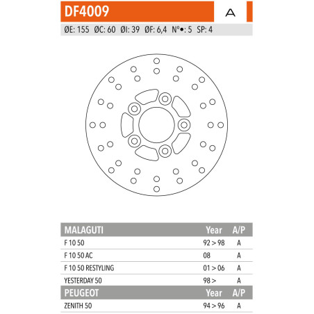 DISCO FRENO NEWFREN DF4009A FIXED