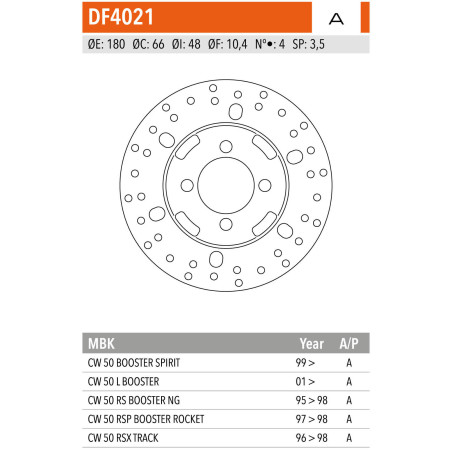 DISCO FRENO NEWFREN DF4021A FIXED