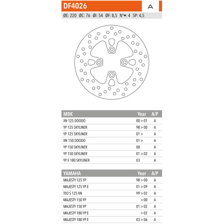 DISCO FRENO NEWFREN DF4026A FIXED