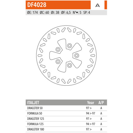 DISCO FRENO NEWFREN DF4028A FIXED