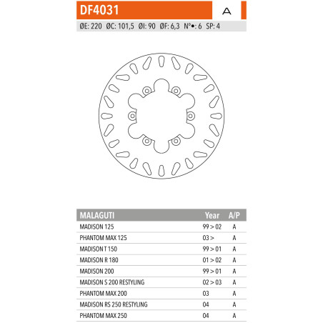 DISCO FRENO NEWFREN DF4031A FIXED