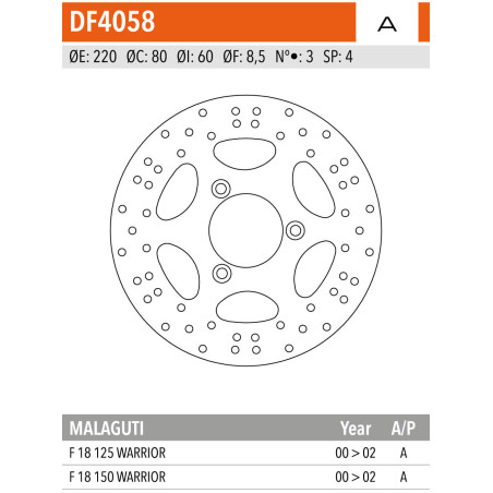 DISCO FRENO NEWFREN DF4058A FIXED