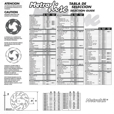 DISCO FRENO METRAKIT METRADISC MKD2