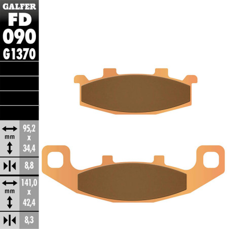 PASTILLAS FRENO GALFER FD090 G1370 SINTERIZADAS STREET