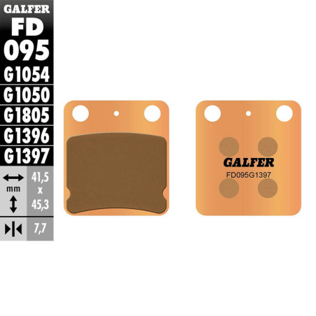 PASTILLAS FRENO GALFER FD095 G1397 SINTERIZADAS ATV