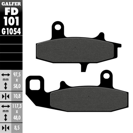 PASTILLAS FRENO GALFER FD101 G1054 SEMI METAL