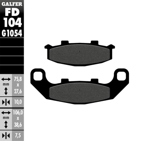 PASTILLAS FRENO GALFER FD104 G1054 SEMI METAL