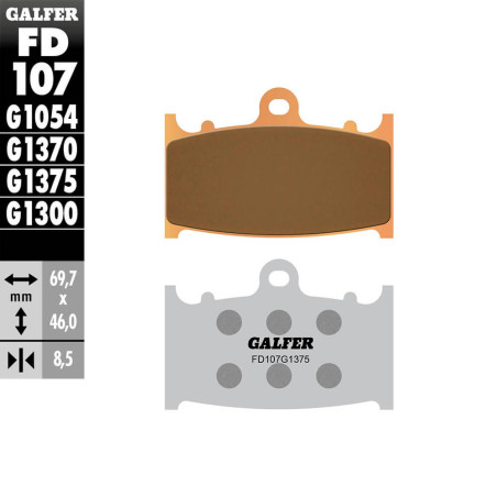 PASTILLAS FRENO GALFER FD107 G1375 SINTERIZADAS SPORT