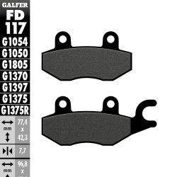 PASTILLAS FRENO GALFER FD117 G1054 SEMI METAL