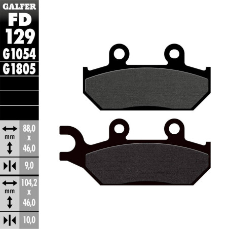 PASTILLAS FRENO GALFER FD129 G1054 SEMI METAL