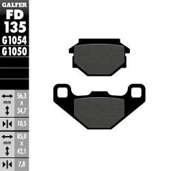 PASTILLAS FRENO GALFER FD135 G1054 SEMI METAL