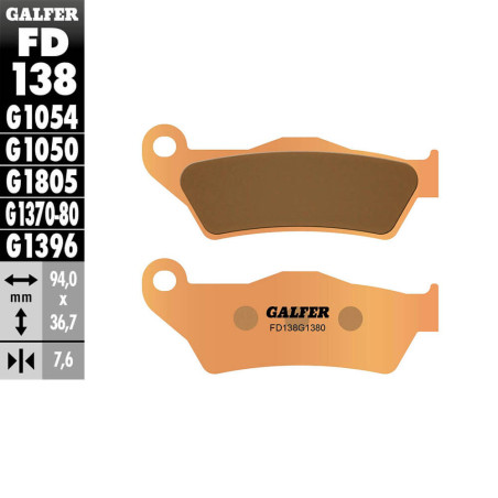 PASTILLAS FRENO GALFER FD138 G1380 SINTERIZADAS SCOOTER