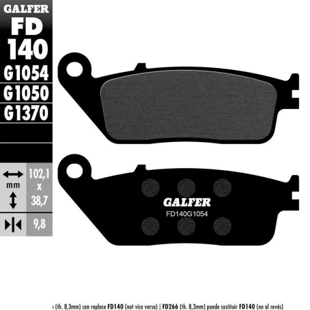 PASTILLAS FRENO GALFER FD140 G1054 SEMI METAL