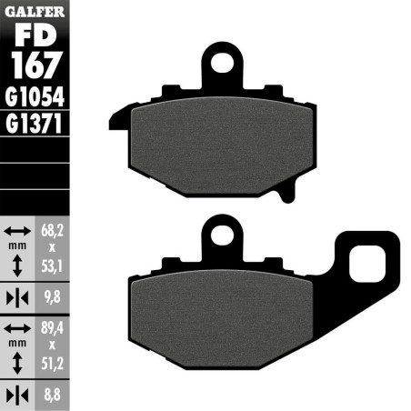 PASTILLAS FRENO GALFER FD167 G1054 SEMI METAL