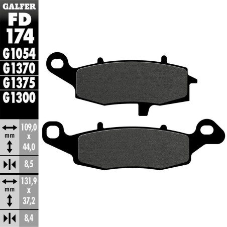 PASTILLAS FRENO GALFER FD174 G1054 SEMI METAL