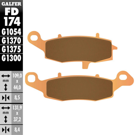 PASTILLAS FRENO GALFER FD174 G1370 SINTERIZADAS STREET