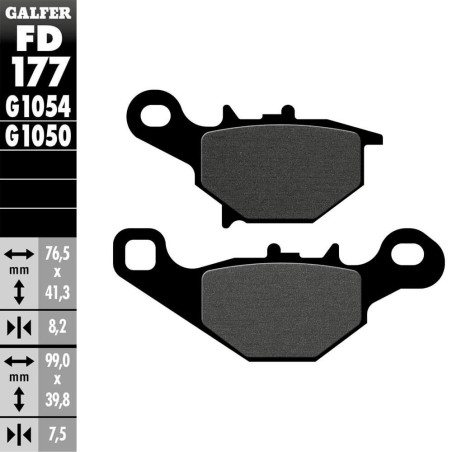 PASTILLAS FRENO GALFER FD177 G1054 SEMI METAL