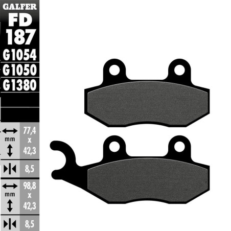 PASTILLAS FRENO GALFER FD187 G1054 SEMI METAL