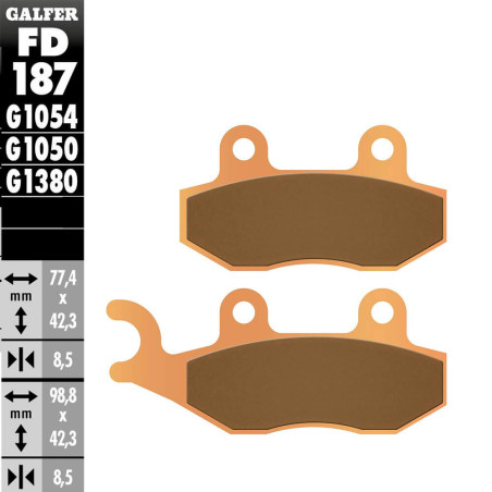 PASTILLAS FRENO GALFER FD187 G1380 SINTERIZADAS SCOOTER