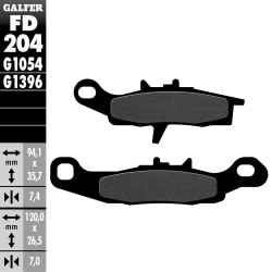 PASTILLAS FRENO GALFER FD204 G1054 SEMI METAL