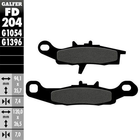 PASTILLAS FRENO GALFER FD204 G1054 SEMI METAL