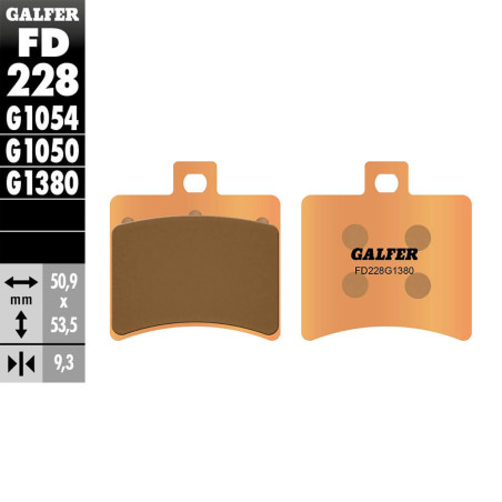 PASTILLAS FRENO GALFER FD228 G1380 SINTERIZADAS SCOOTER