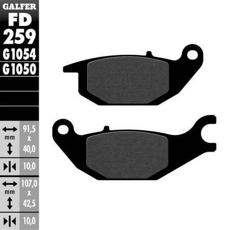 PASTILLAS FRENO GALFER FD259 G1054 SEMI METAL