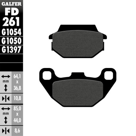 PASTILLAS FRENO GALFER FD261 G1054 SEMI METAL