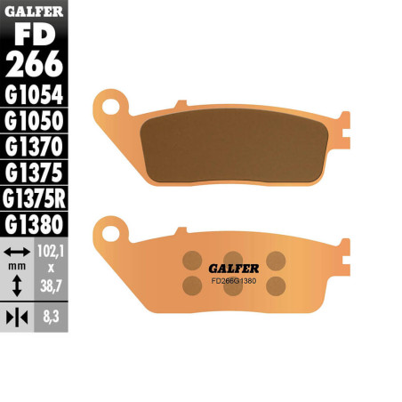 PASTILLAS FRENO GALFER FD266 G1380 SINTERIZADAS SCOOTER