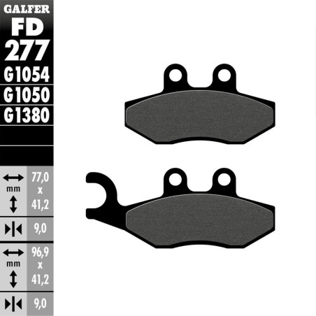 PASTILLAS FRENO GALFER FD277 G1054 SEMI METAL