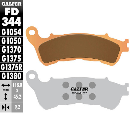 PASTILLAS FRENO GALFER FD344 G1380 SINTERIZADAS SCOOTER