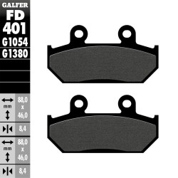 PASTILLAS FRENO GALFER FD401 G1054 SEMI METAL