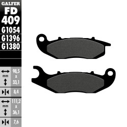 PASTILLAS FRENO GALFER FD409 G1054 SEMI METAL