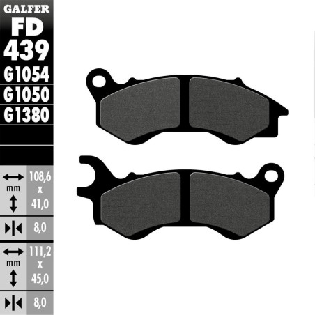 PASTILLAS FRENO GALFER FD439 G1054 SEMI METAL