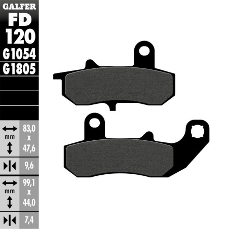 PASTILLAS FRENO GALFER FD120 G1054 SEMI METAL