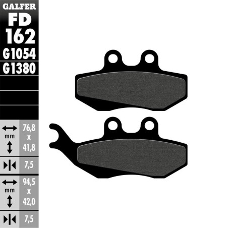 PASTILLAS FRENO GALFER FD162 G1054 SEMI METAL