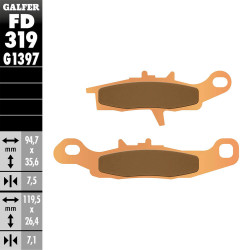 PASTILLAS FRENO GALFER FD319 G1397 SINTERIZADAS ATV