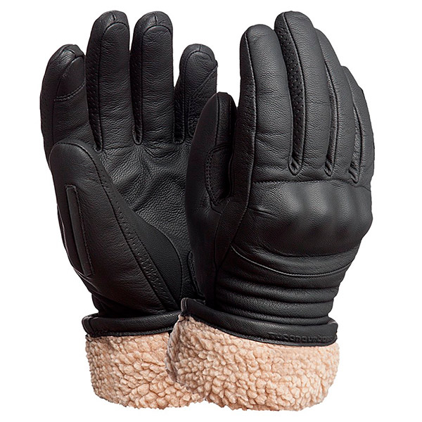 1 par de guantes de cuero de invierno para motocicleta, guantes